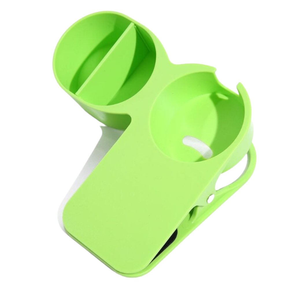 Clip-On Double Cup Holder -Green - Ozerty