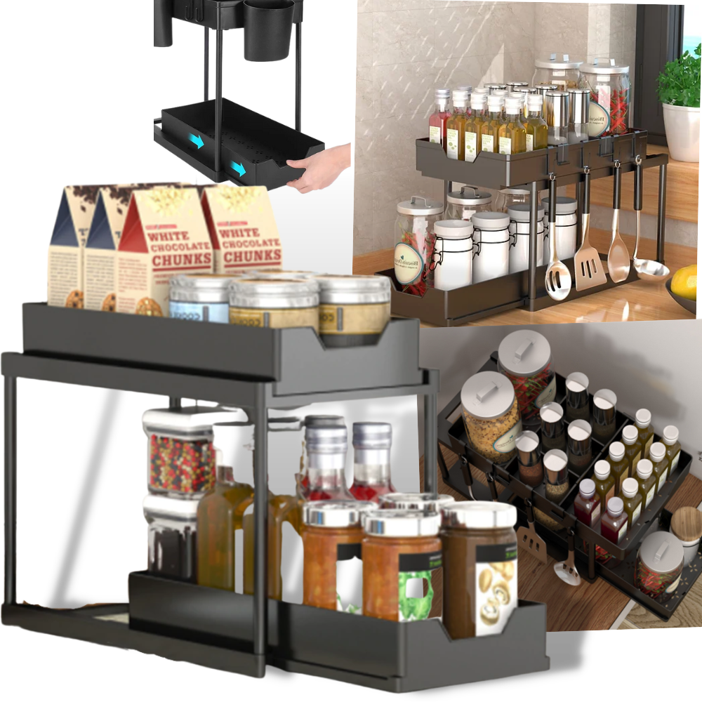 Double-Drawer Kitchen Spice Rack - Ozerty