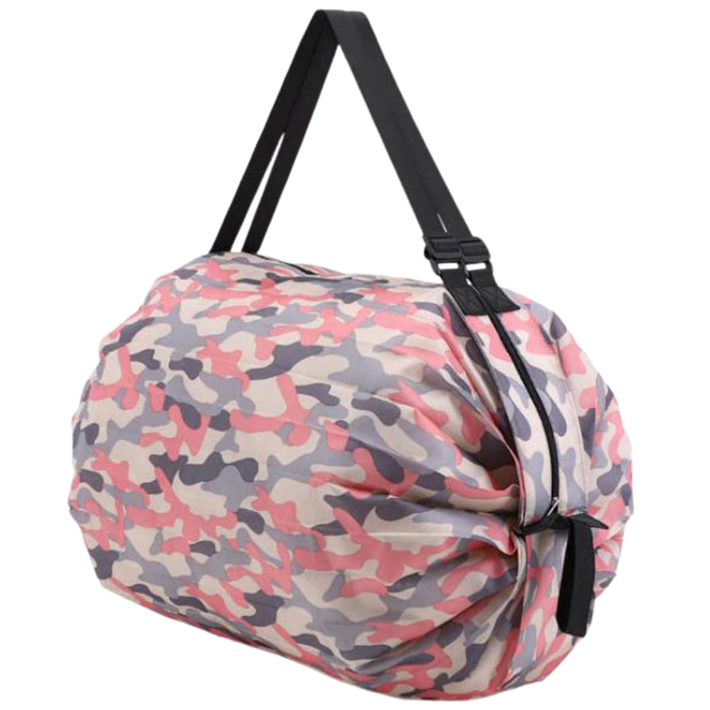 Foldable Waterproof Shopping Bag -Pink Camouflage - Ozerty