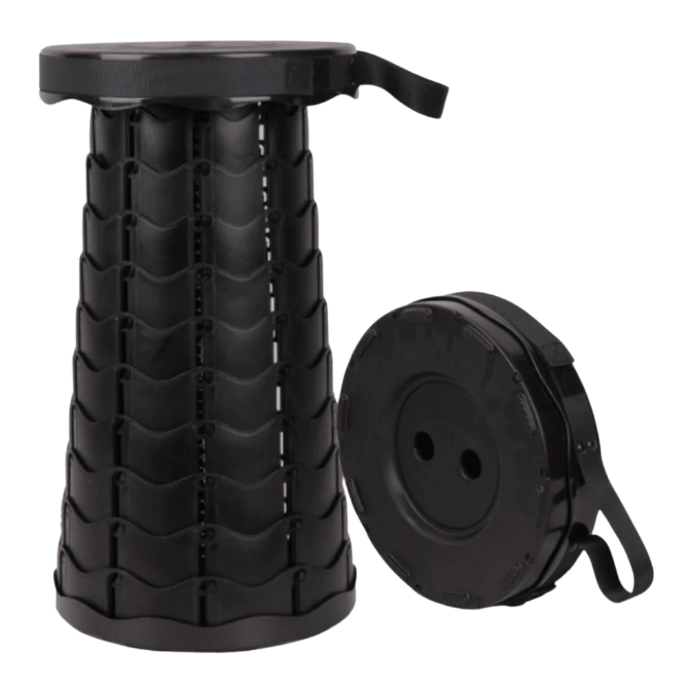 Portable Retractable Stool -Black - Ozerty