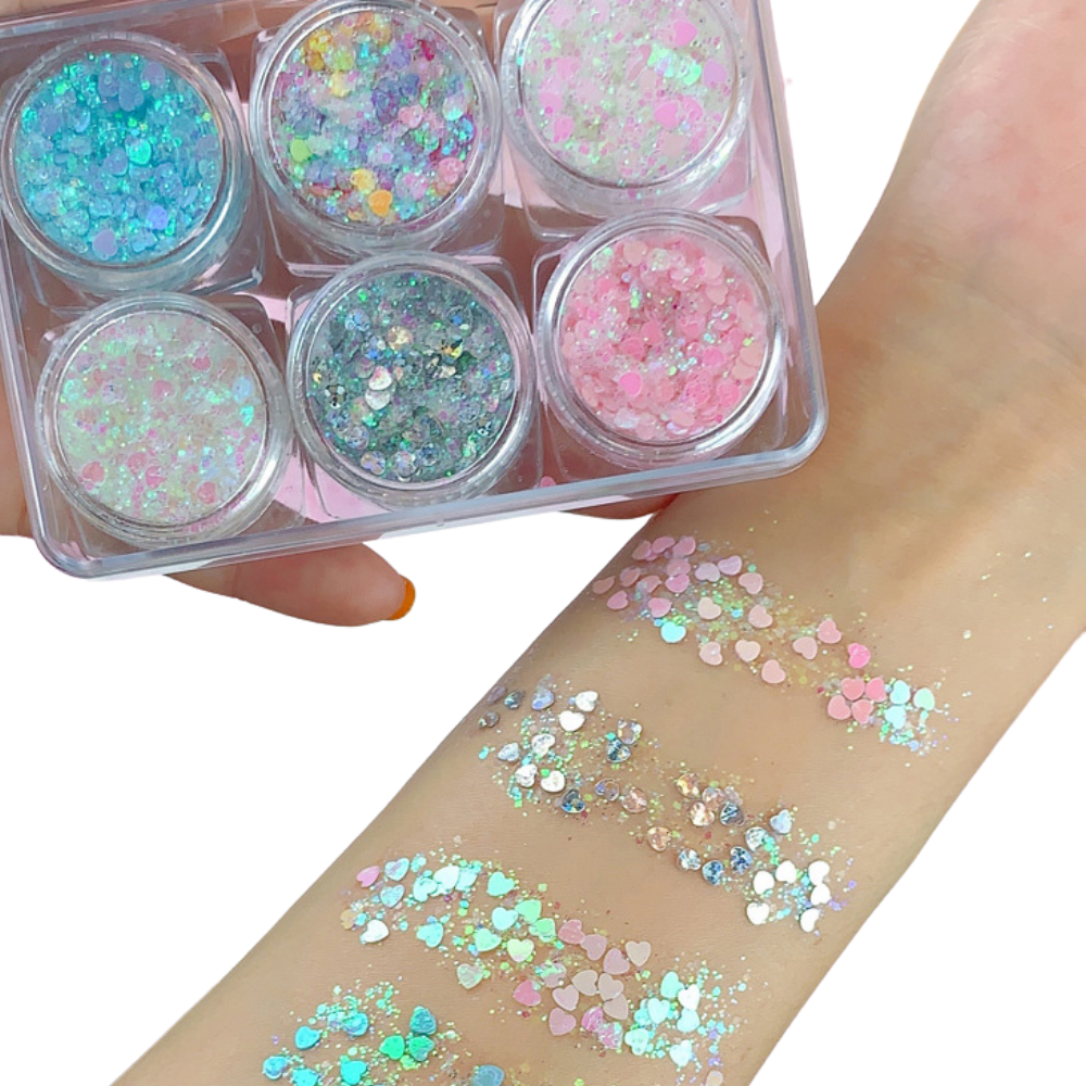 Face and Body Glitter Set -Heart Series - Ozerty