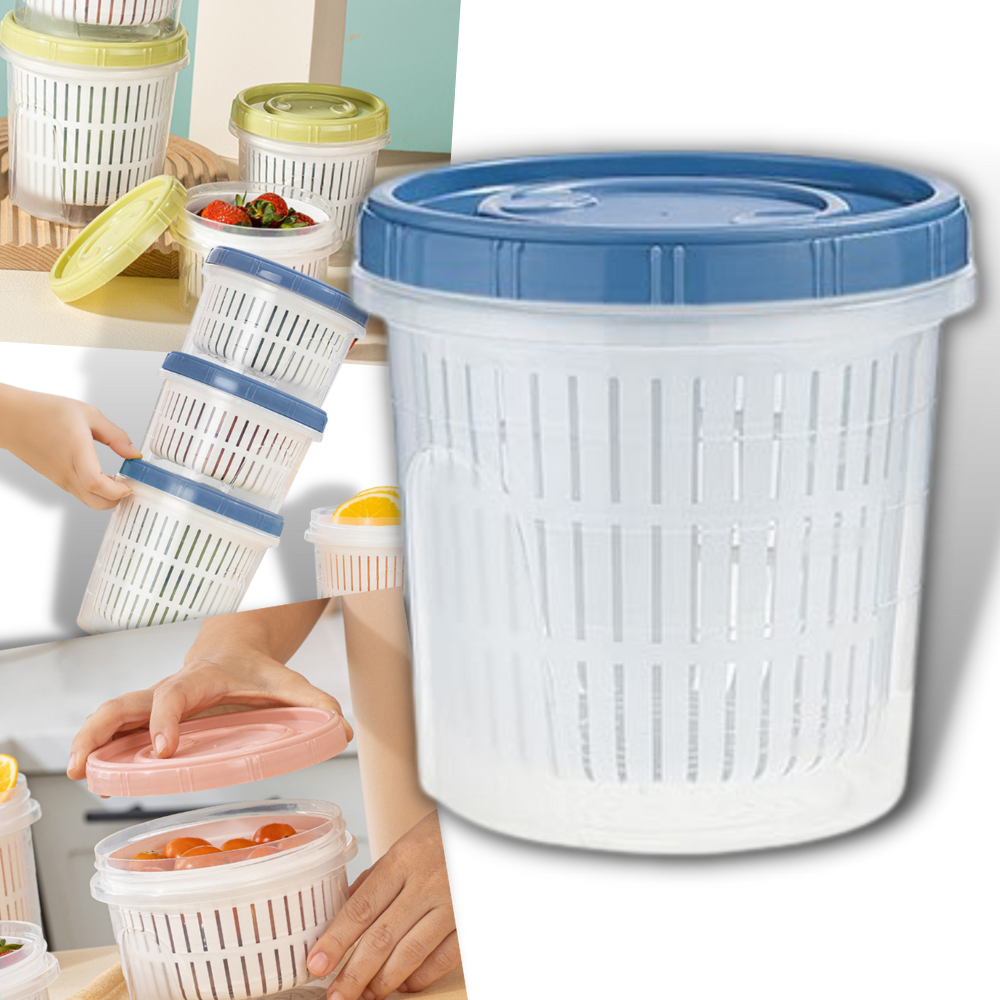 Stackable Food Container with Drainer - Ozerty