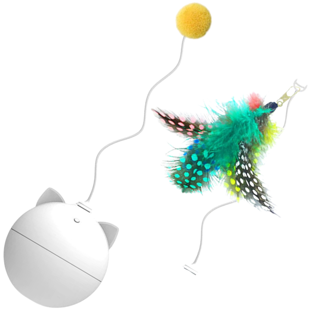 Cat Toy Ball With Auto-Roll Feature -White - Ozerty