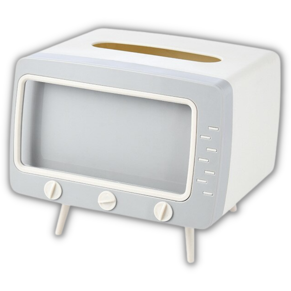 Tissue Dispenser with Phone Holder -White - Ozerty