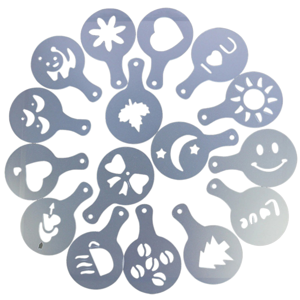 Coffee Stencils (16 Pcs) - Ozerty