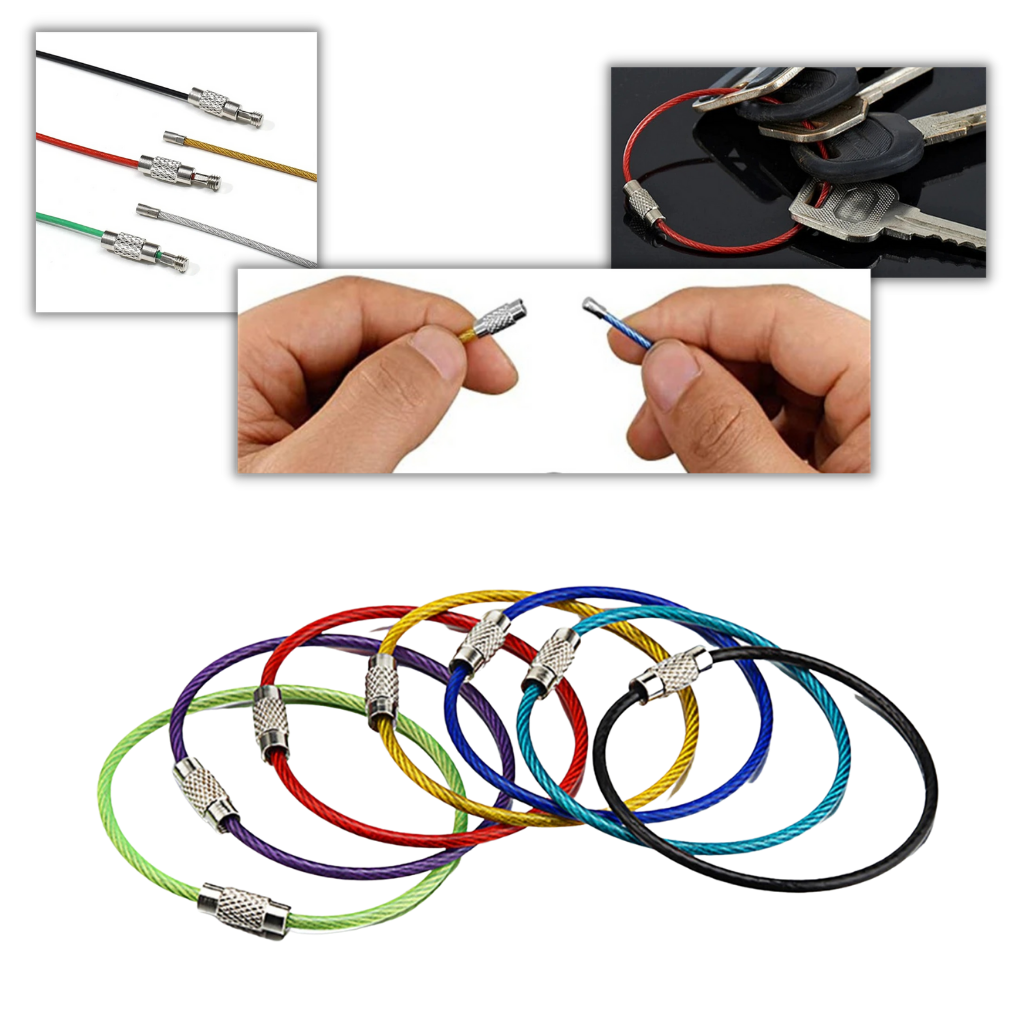 Pack of Flexible Wire Keychains - Ozerty
