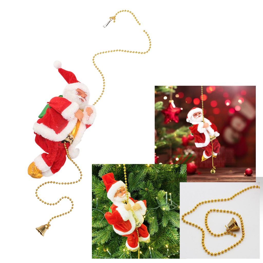 Electric climbing Santa Claus decoration - Ozerty