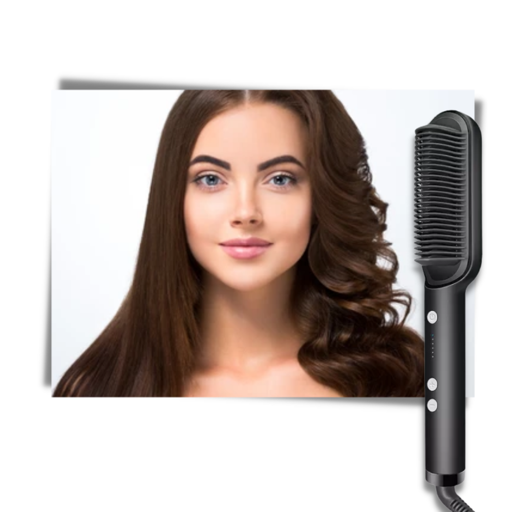 Electric Ceramic Brush Hair Straightener - Ozerty