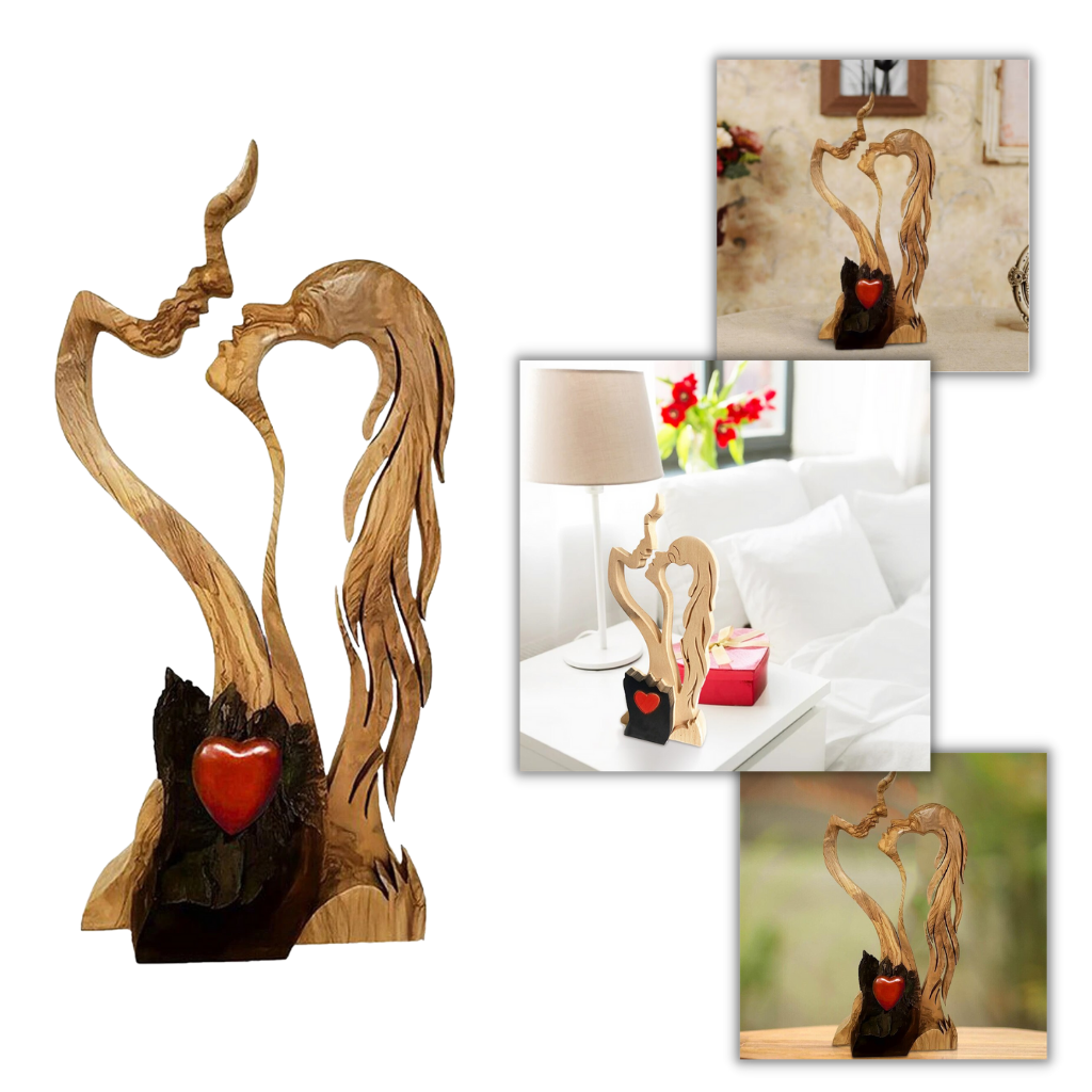 Wooden love sculpture for decoration - Ozerty