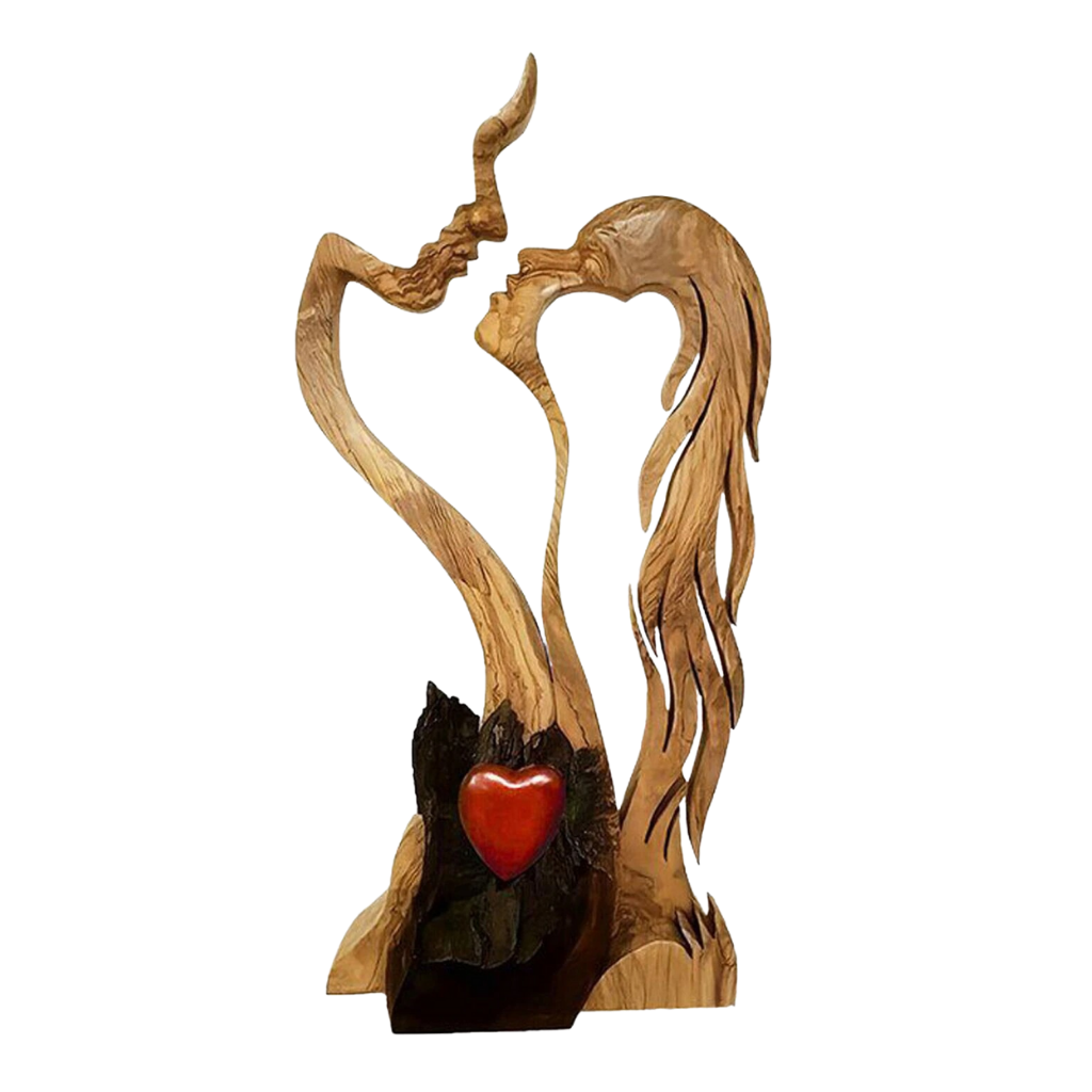 Wooden love sculpture for decoration - Ozerty