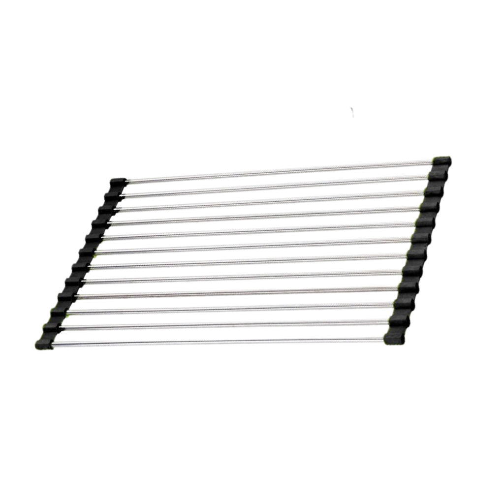 Roll-up stainless steel drainer for dishes and food -12 Tubes (220Mm X 370Mm) - Ozerty