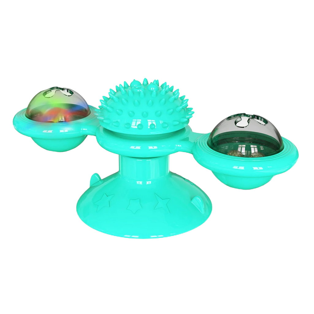 Rotative Windmill Cat Toy With Brush -Blue - Ozerty