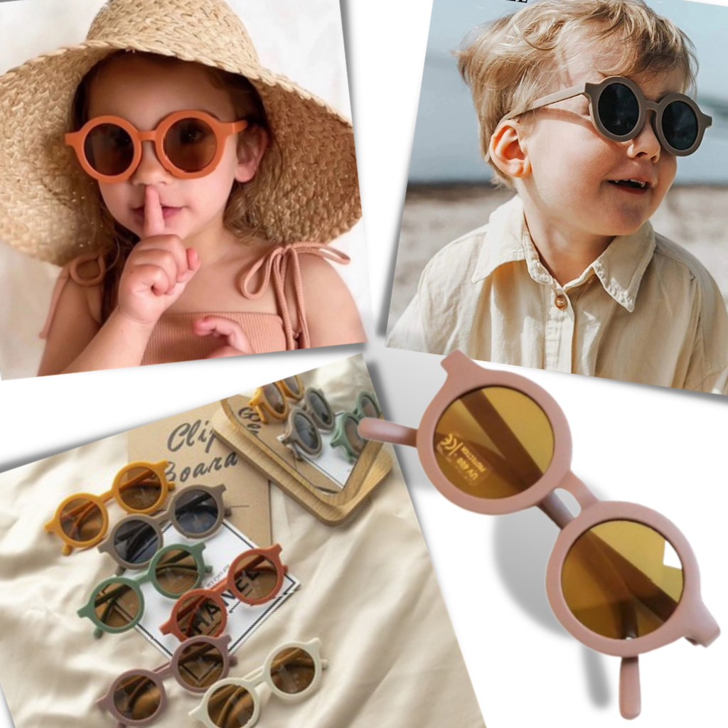 Vintage Round Kids Sunglasses for Ages 1 to 5 - Ozerty