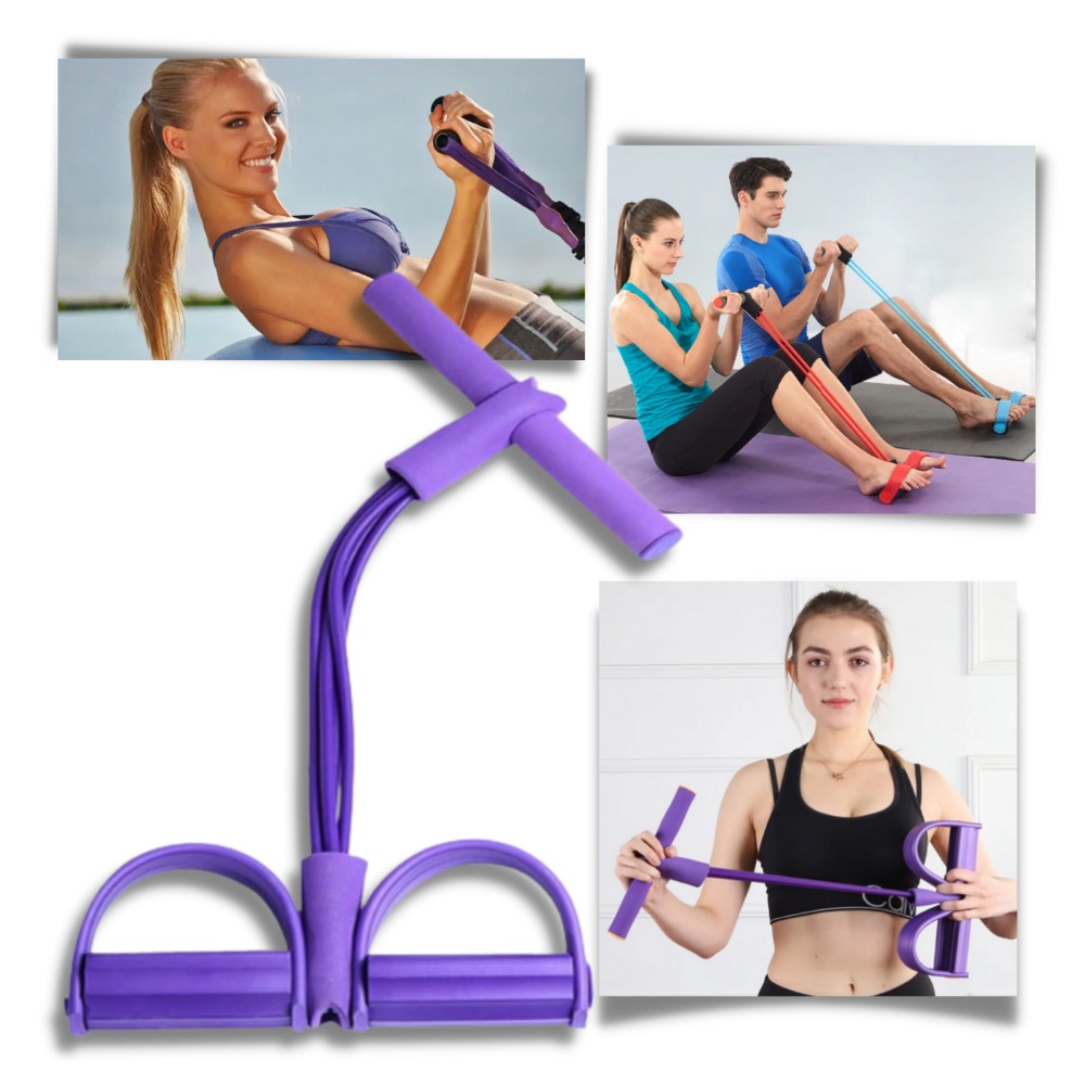 Multifunctional Pedal Resistance Bands Fitness 4 Tube - Ozerty