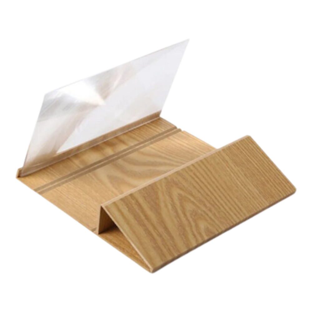 Wood Mobile Phone Screen Magnifier -Light brown - Ozerty