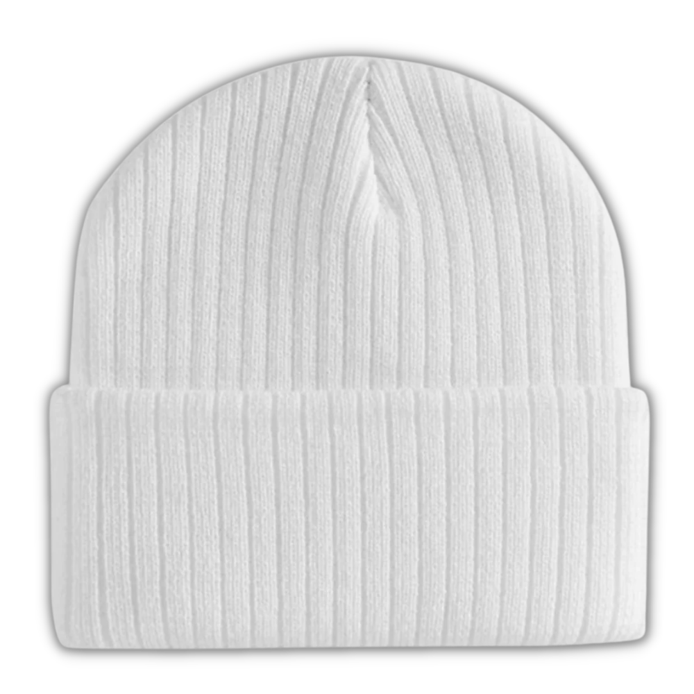 Classic Ribbed Beanie -White - Ozerty