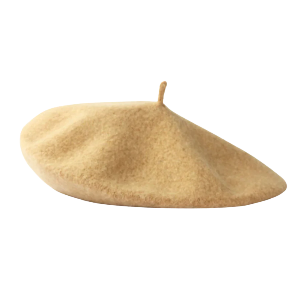 Women's Classic Woollen Beret -Beige - Ozerty