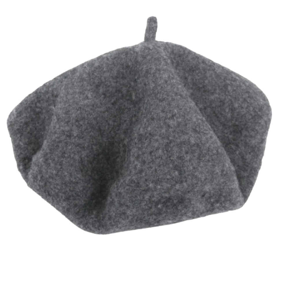 Women's Classic Woollen Beret -Gray - Ozerty