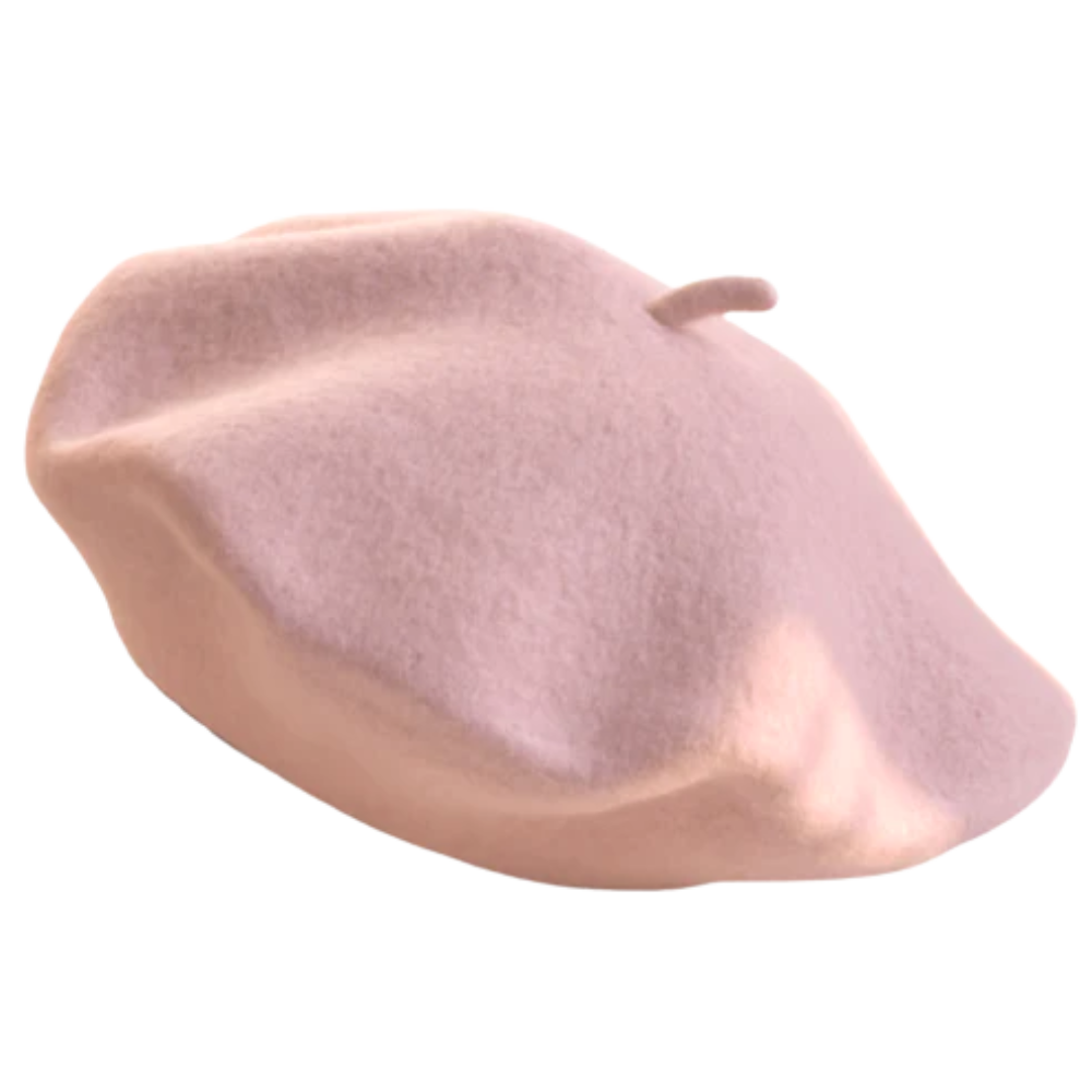 Women's Classic Woollen Beret -Pink - Ozerty