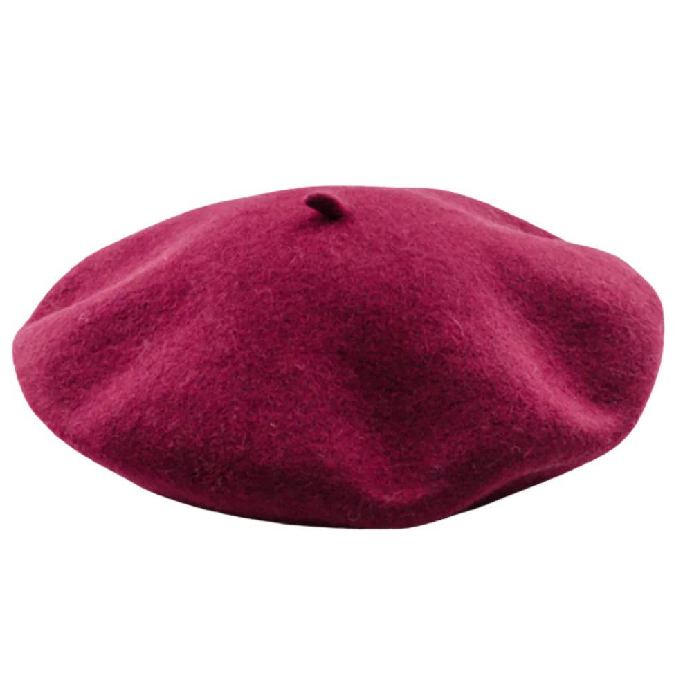 Women's Classic Woollen Beret -Wine - Ozerty