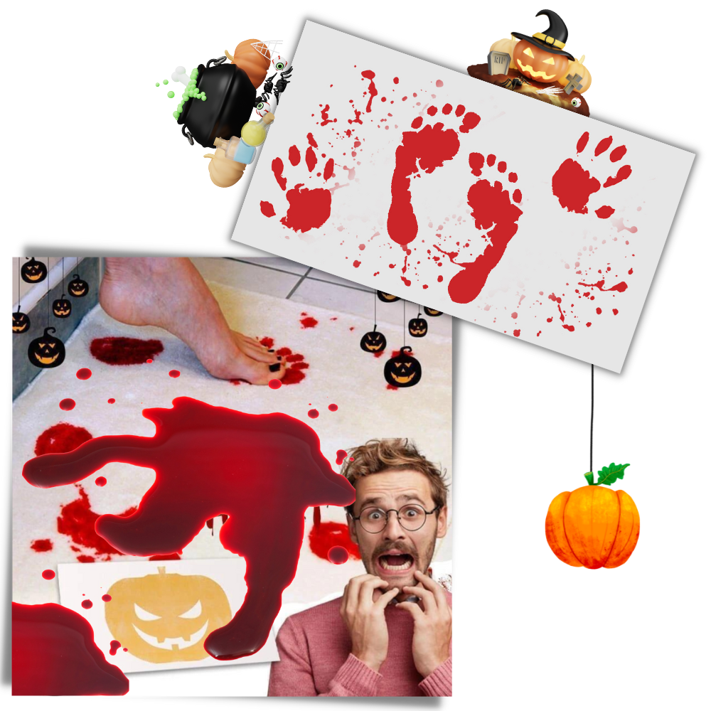 Funny Halloween Bath Mat Blood Effect - Ozerty