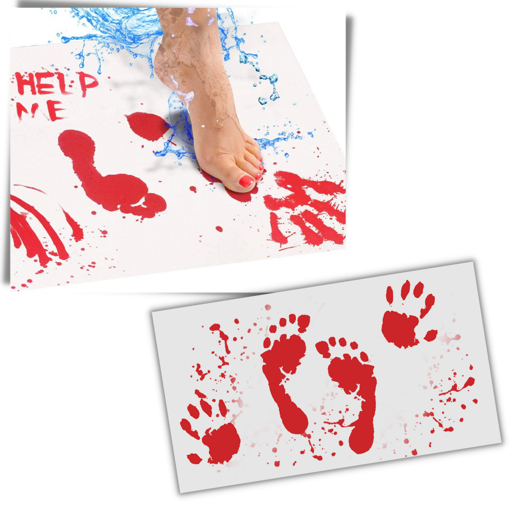 Funny Halloween Bath Mat Blood Effect - Ozerty