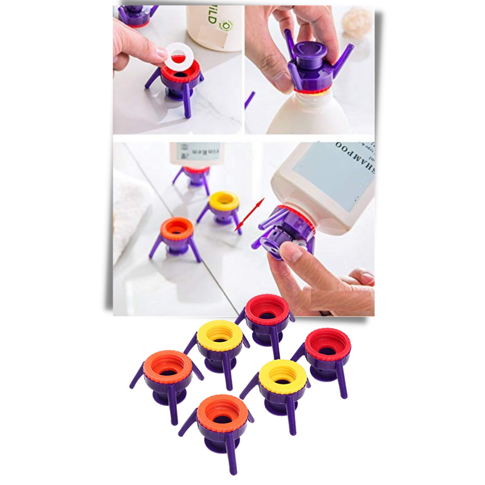 Pack of 6 Versatile Bottle Stand Caps - Ozerty