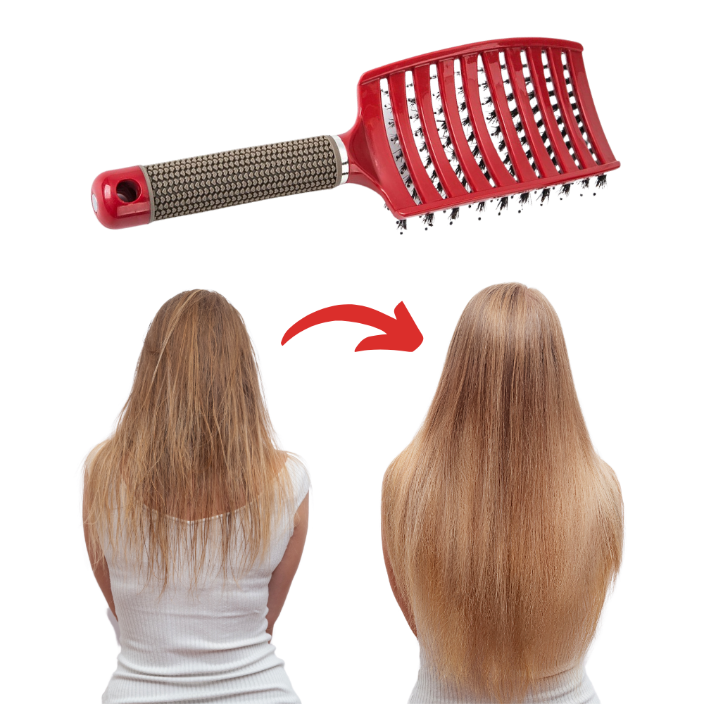 Boar Bristle Massaging Hairbrush - Ozerty