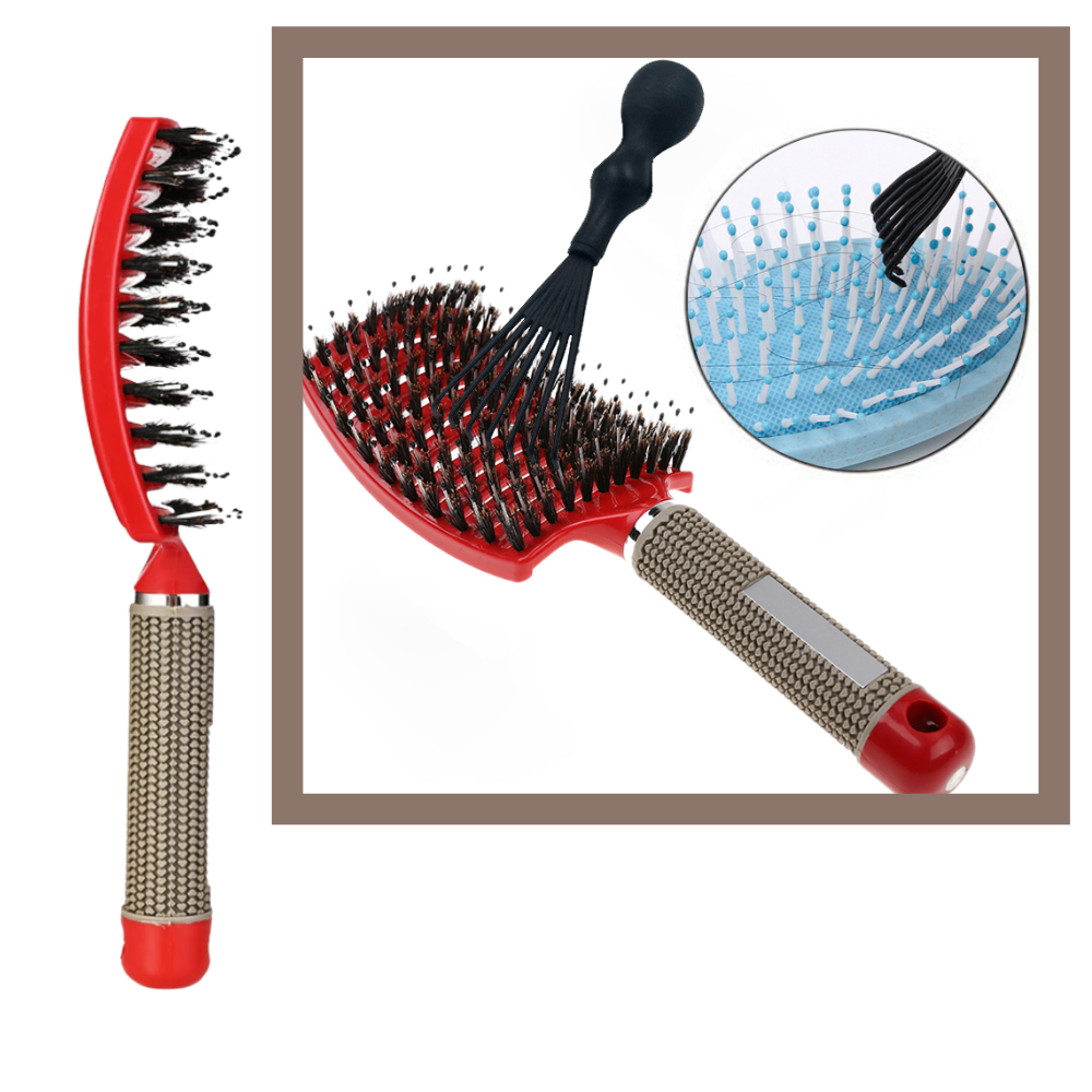 Boar Bristle Massaging Hairbrush - Ozerty