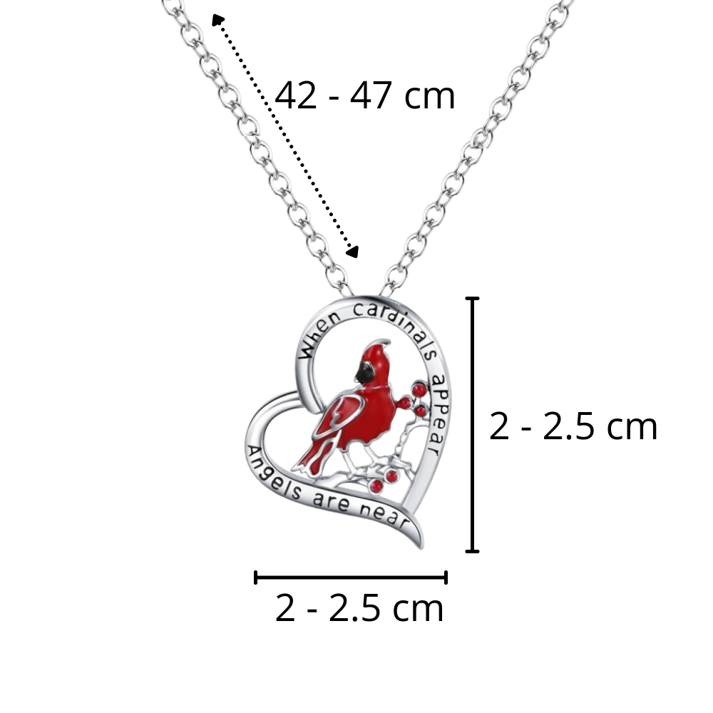 Cardinal Heart Pendant Necklace - Ozerty