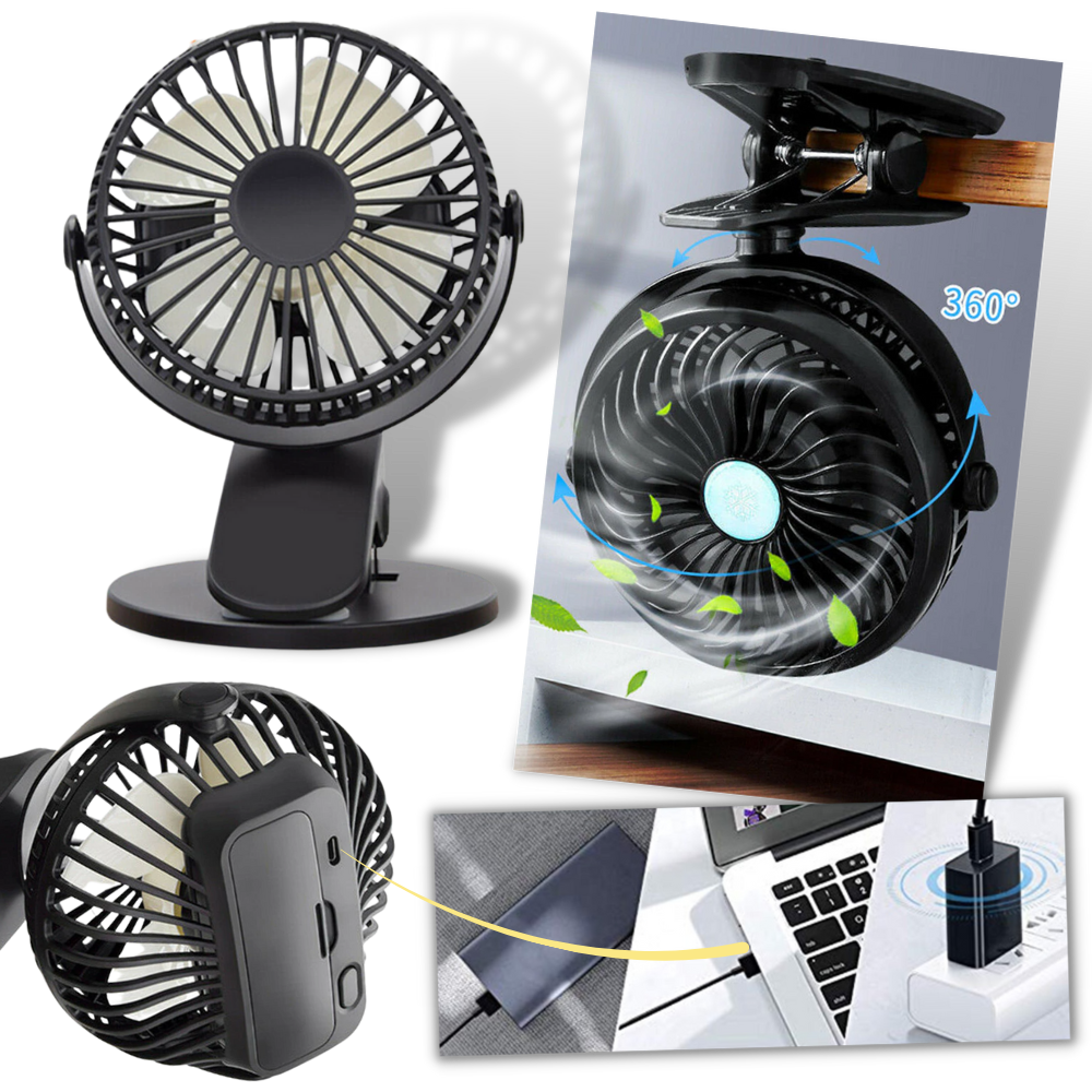 Portable Rechargeable USB Fan - Ozerty