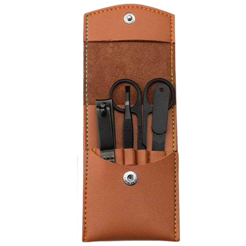 Manicure Set with Case -Brown - Ozerty