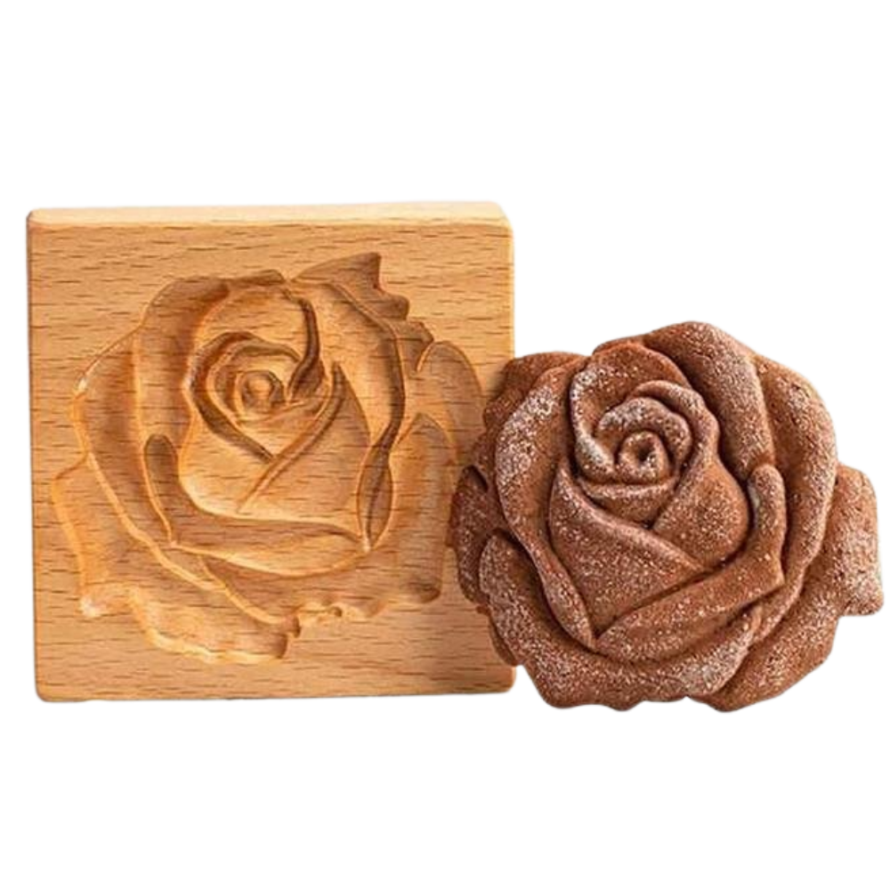 Wooden Cookie Cutter Mould -Provance Rose - Ozerty