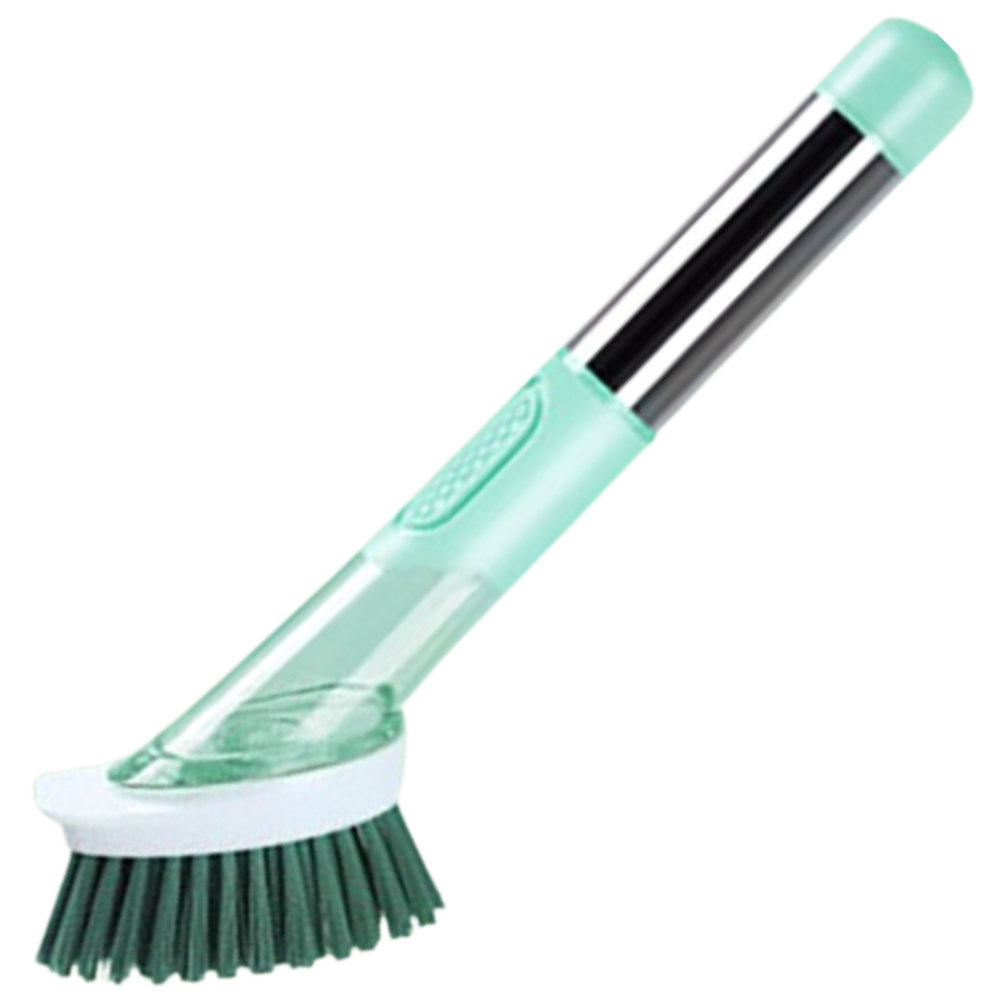 Cleaning Brush with Soap Dispenser -Green - Ozerty