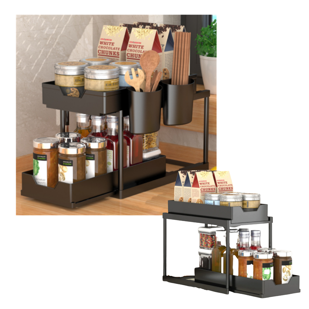 Double-Drawer Kitchen Spice Rack - Ozerty