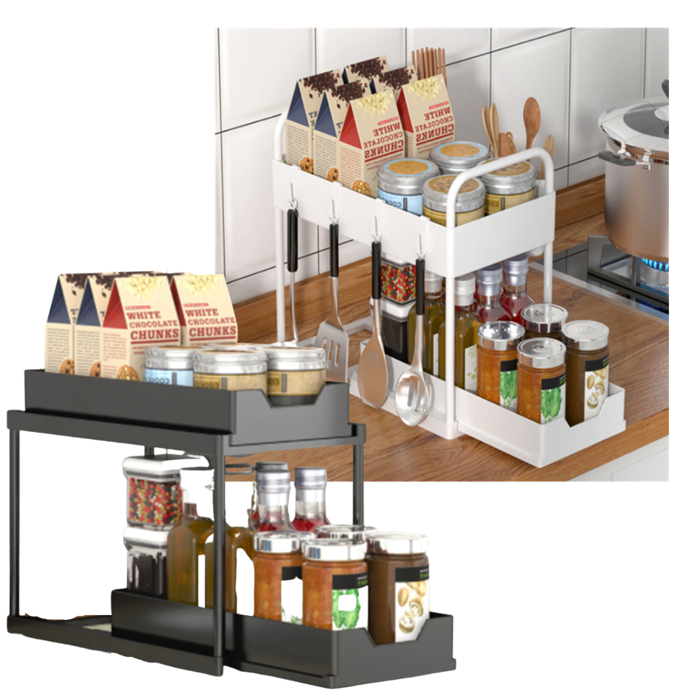 Double-Drawer Kitchen Spice Rack - Ozerty