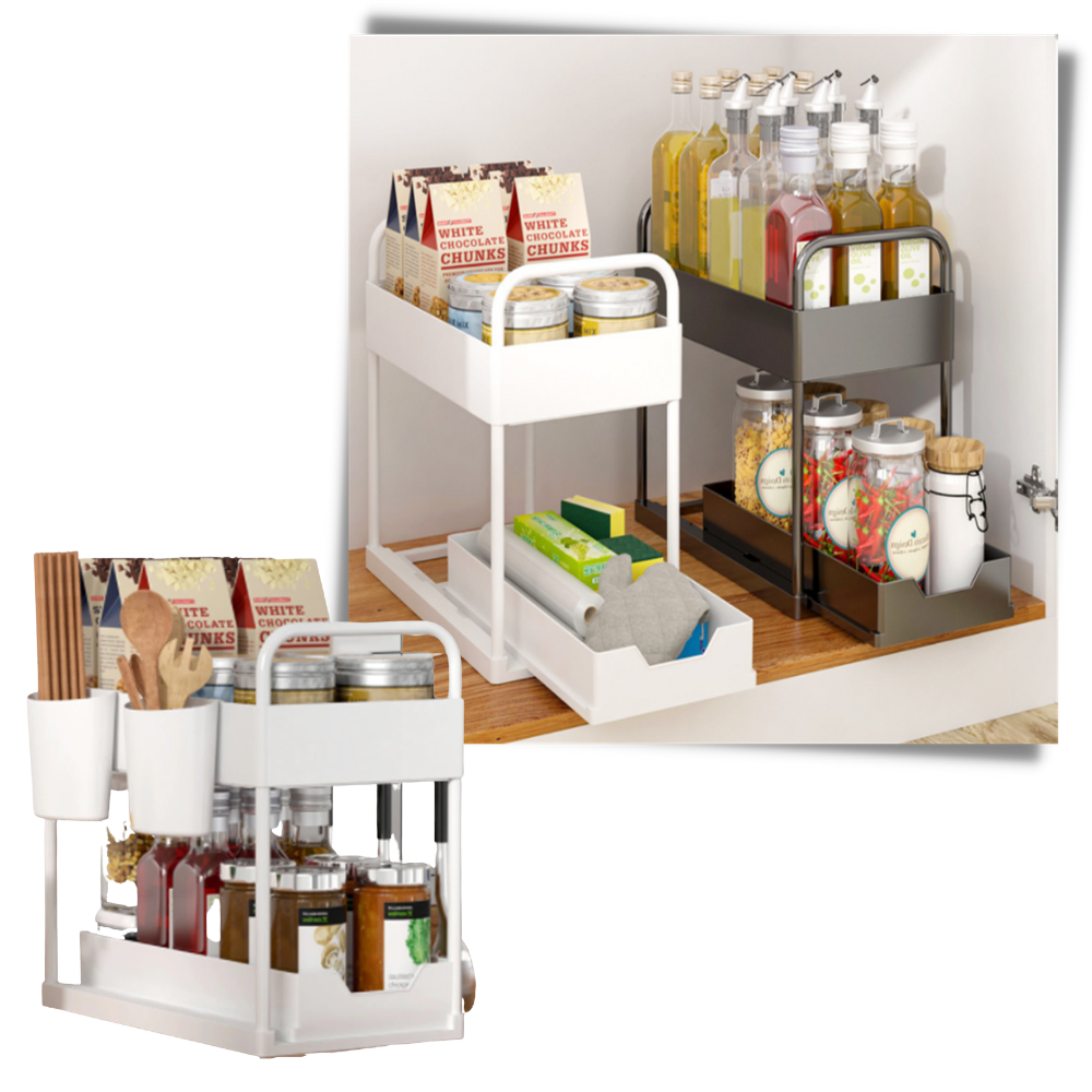 Double-Drawer Kitchen Spice Rack - Ozerty