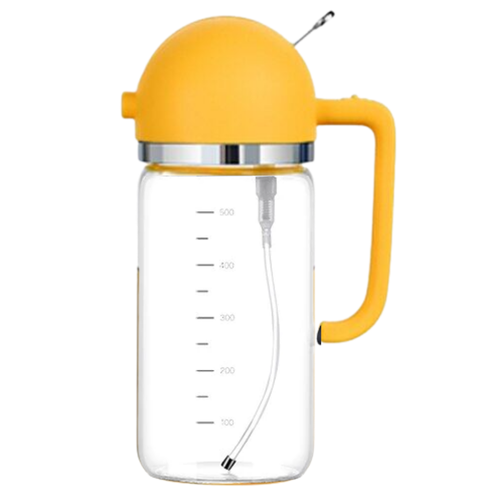 Spray & Pour Oil Dispenser Bottle -Yellow - Ozerty