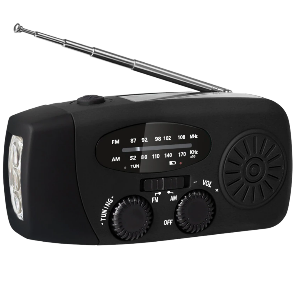 Multifunctional Dynamo Emergency Radio -Black - Ozerty