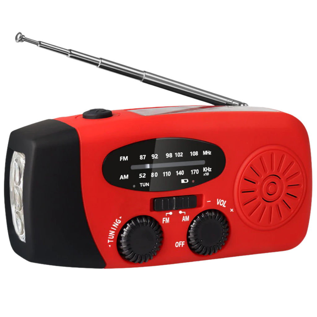 Multifunctional Dynamo Emergency Radio -Red - Ozerty