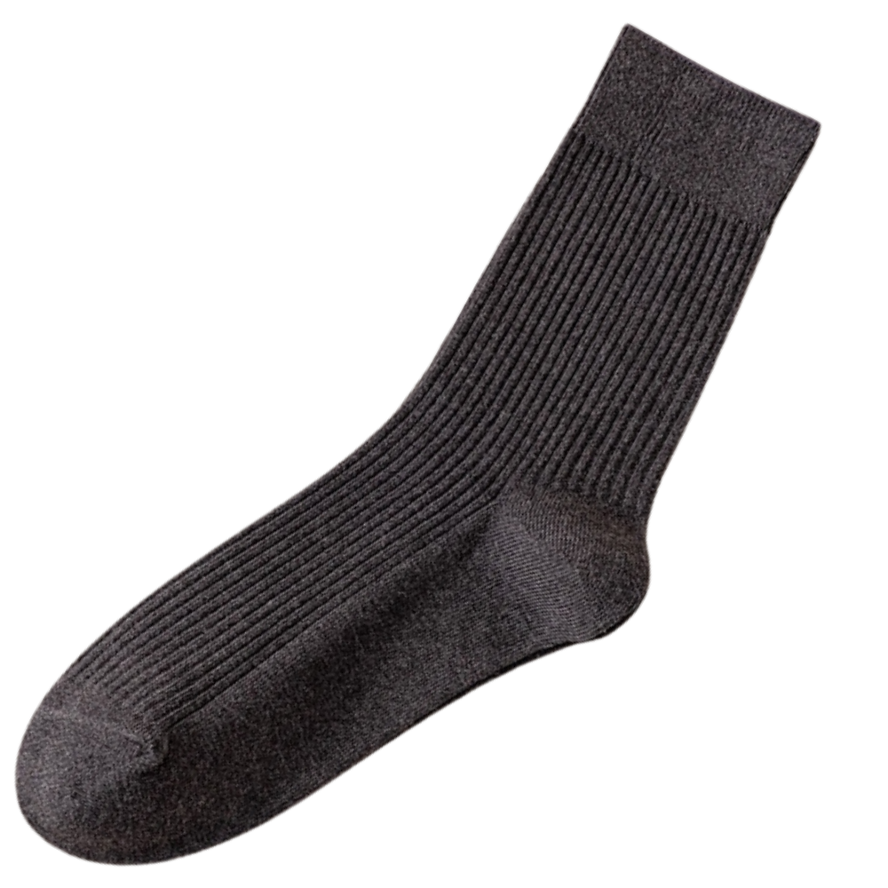 Men's Ribbed Socks (2 Pairs) -Dark Gray - Ozerty