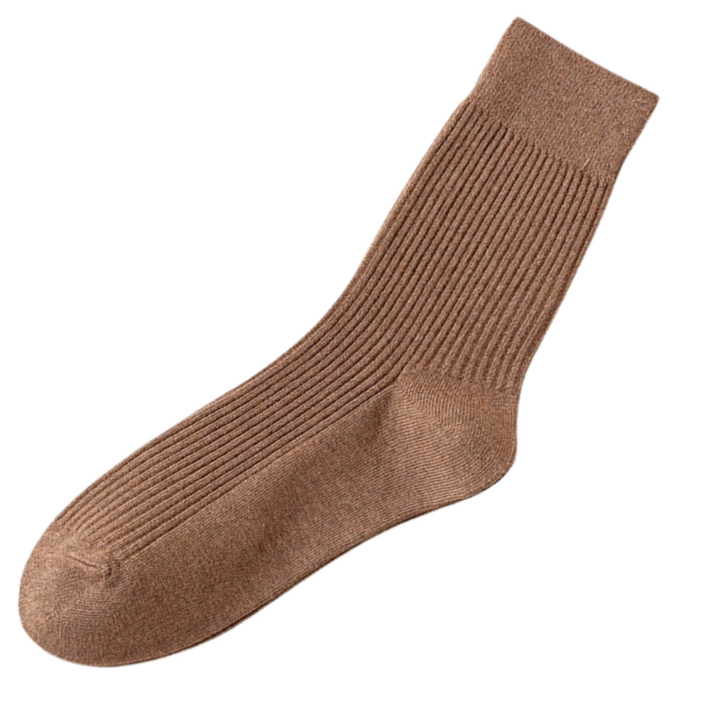 Men's Ribbed Socks (2 Pairs) -Brown - Ozerty