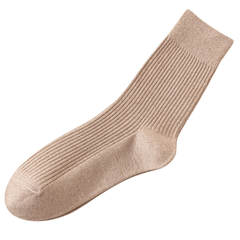 Men's Ribbed Socks (2 Pairs) -Khaki - Ozerty