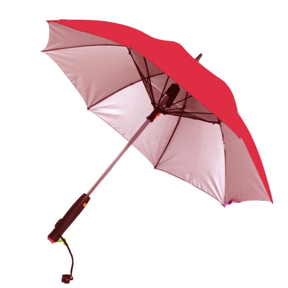 Umbrella With Fan and Water Spray -Red - Ozerty