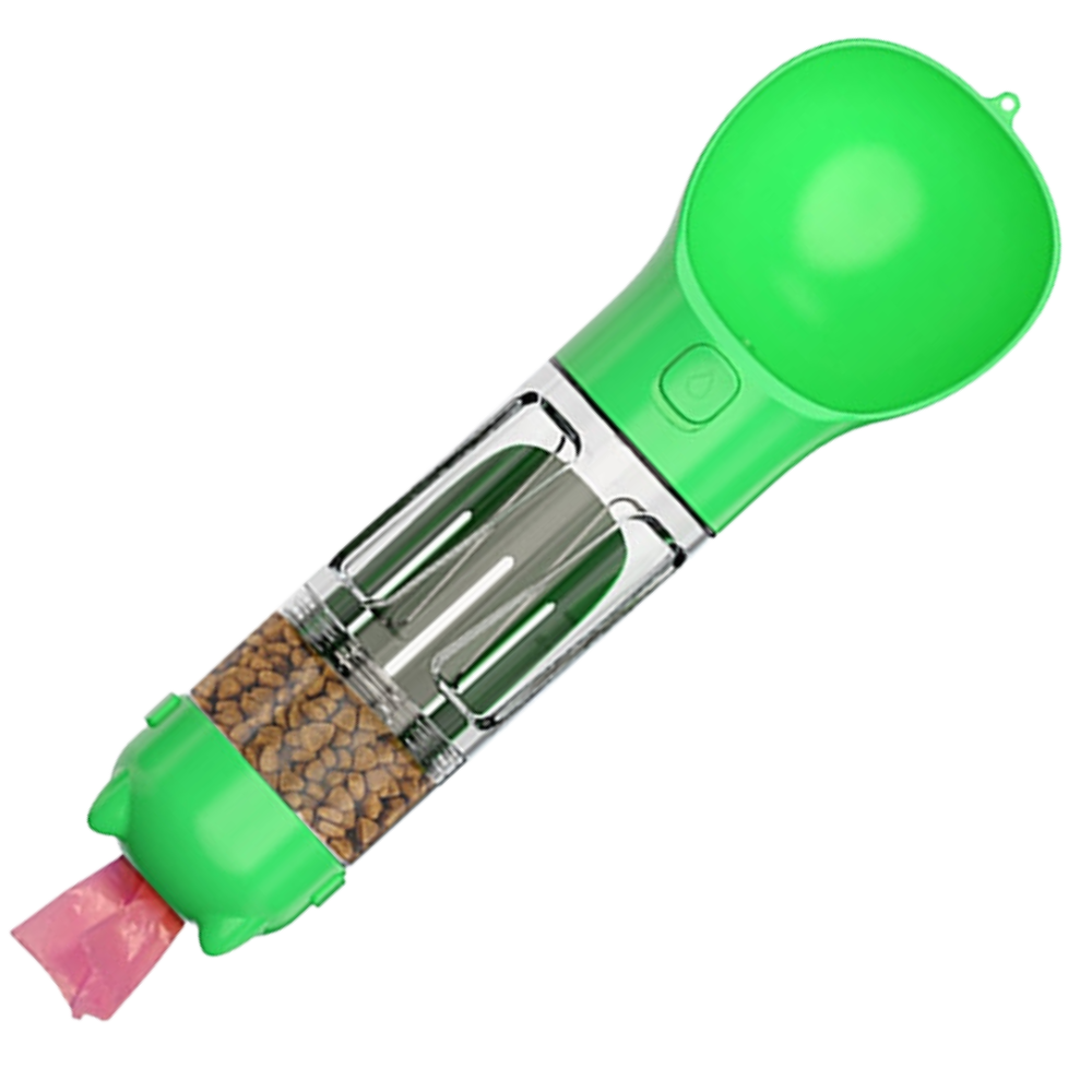 Portable Pet Feeder & Water Bottle -Green - Ozerty