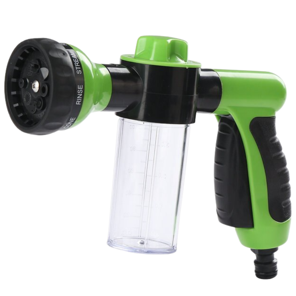 High-Pressure Hose Nozzle Head & Soap Dispenser -Green - Ozerty