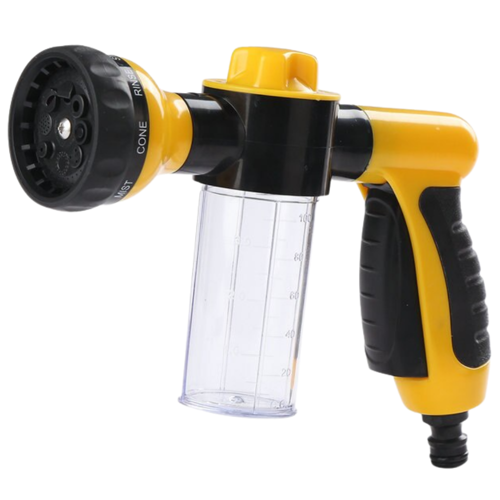 High-Pressure Hose Nozzle Head & Soap Dispenser -Yellow - Ozerty