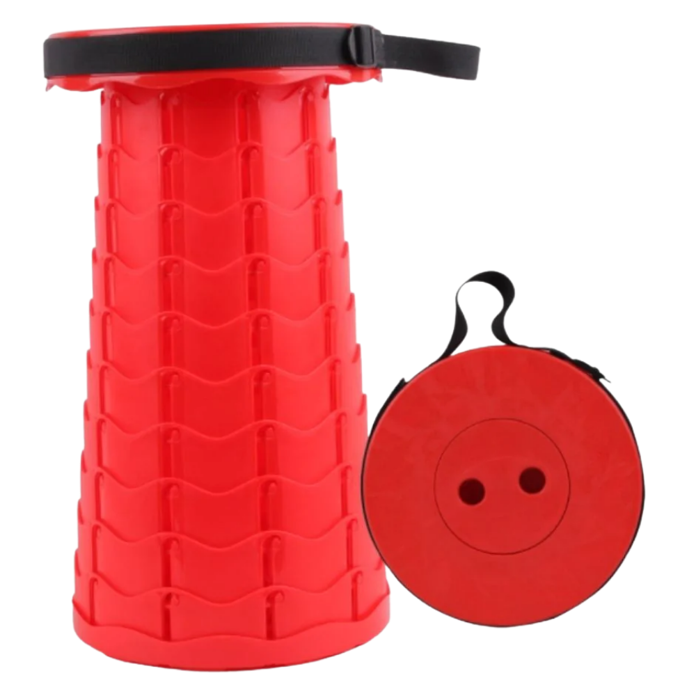 Portable Retractable Stool -Red - Ozerty