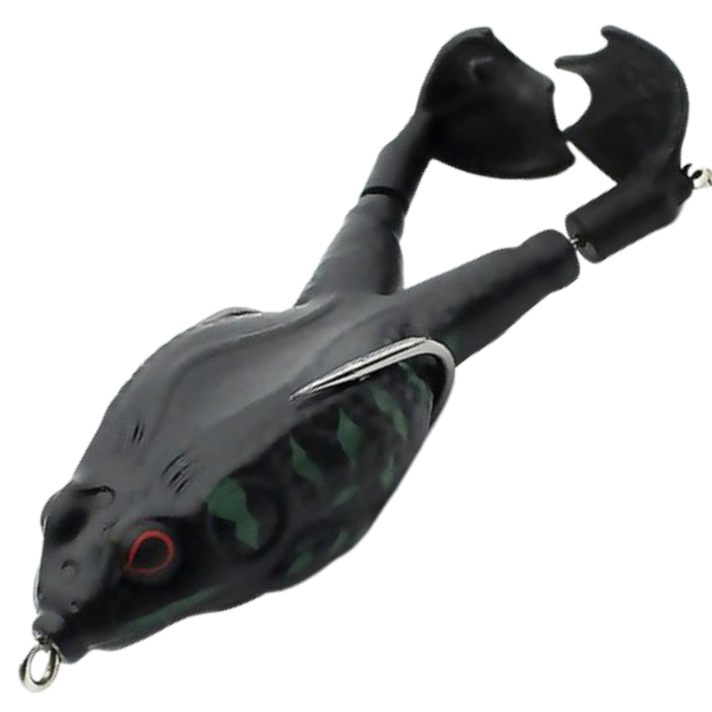 Silicone Frog Fishing Lure -Black - Ozerty