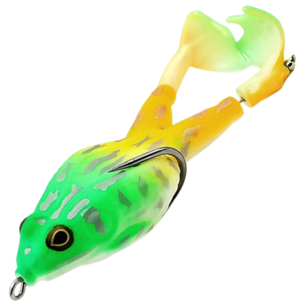 Silicone Frog Fishing Lure -Green Yellow - Ozerty